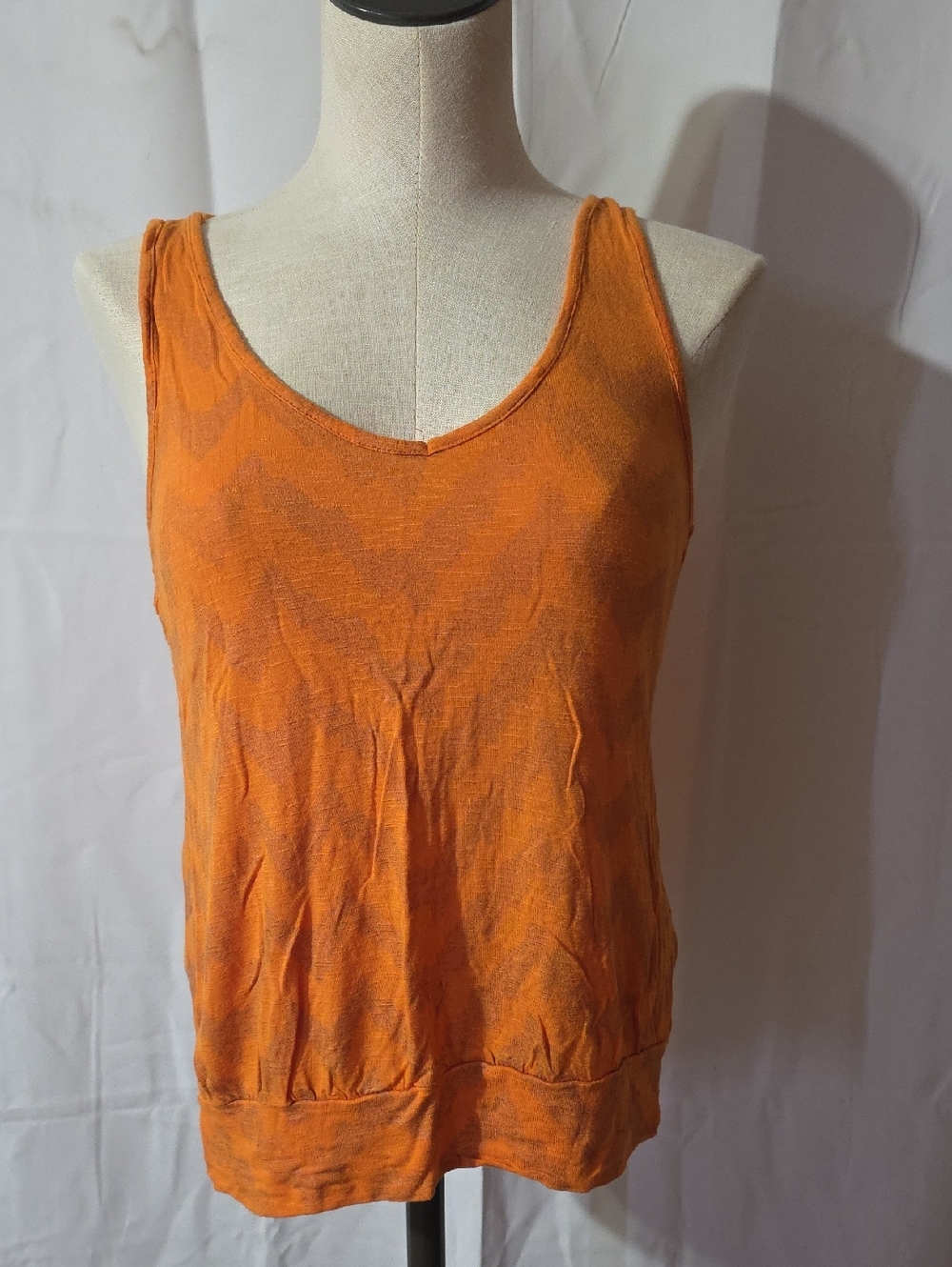 Source Unknown Orange Lightweight Scoop Neck Tank